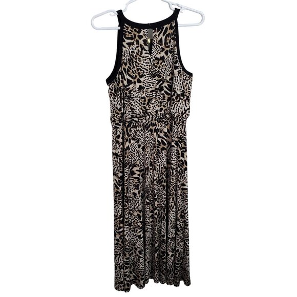Calvin Klein Womens Size 1X Dress Animal Print Maxi Keyhole Flowing Drawstring - Picture 3 of 12